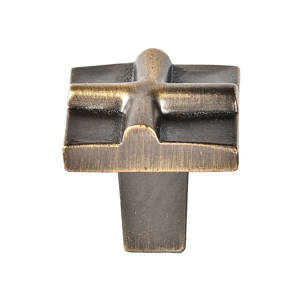 Small Cross Knob in Antique Brass -AB