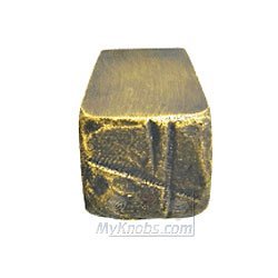 Small Square Brass Knob Deluxe in Light Antique Brass