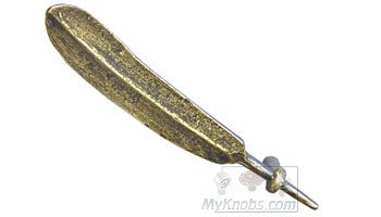Feather Brass Pull in Light Antique Brass